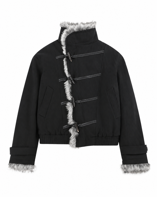 SMOKE FOX FUR MILITARY JACKET