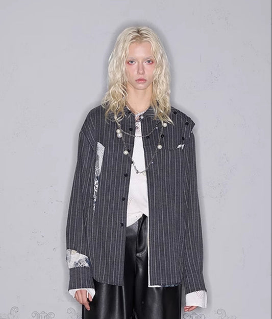 PATCHWORK LACE SLIM JACKET