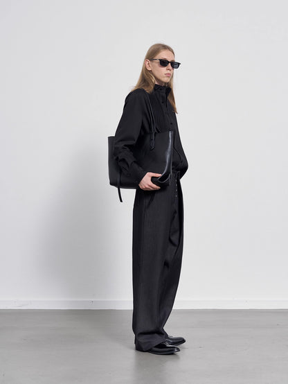 DENIM TEXTURE SUIT TROUSERS