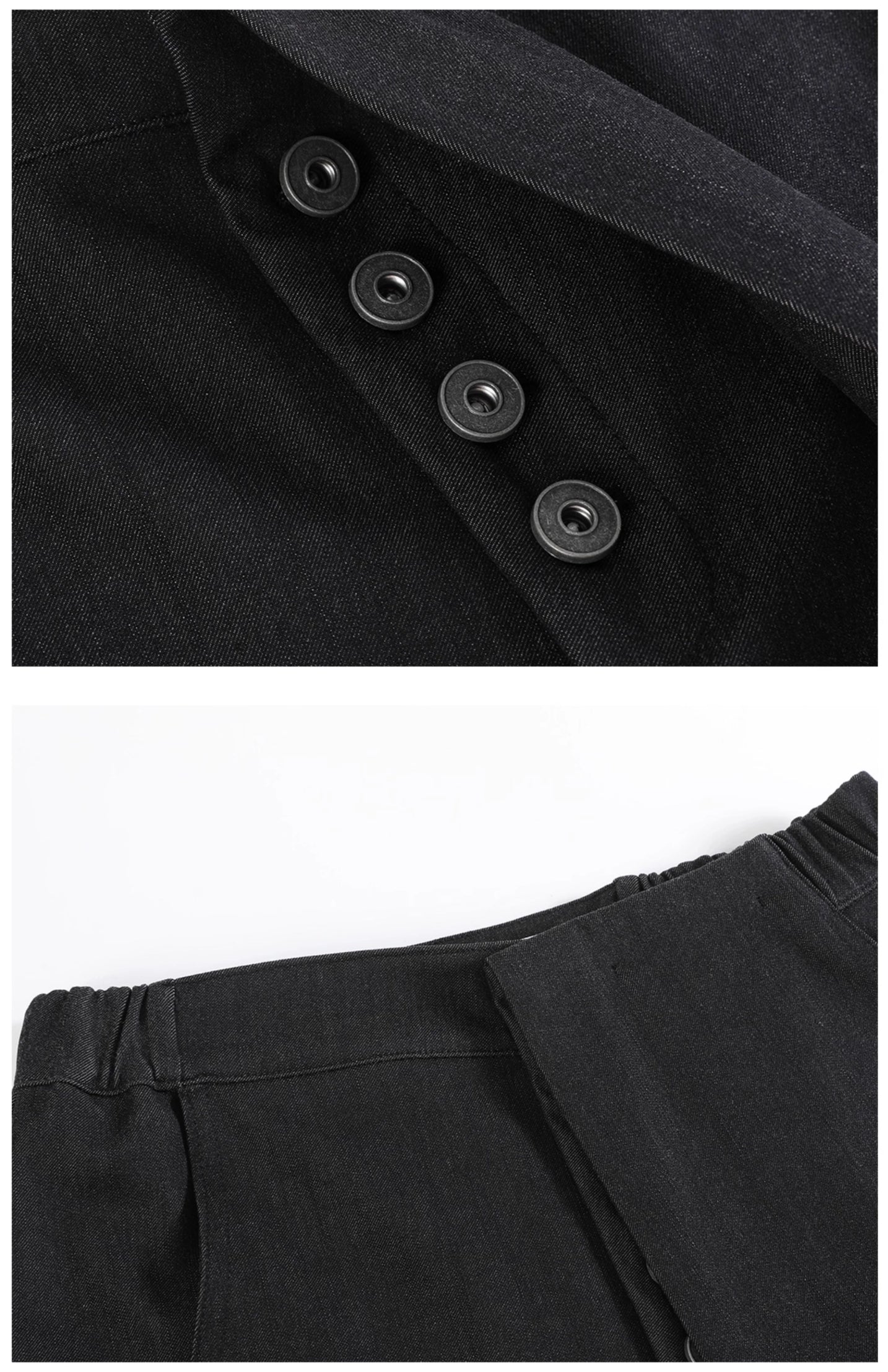 DENIM TEXTURE SUIT TROUSERS