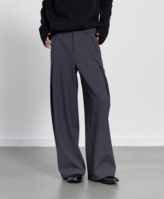 LIME SIDE PLEATED STRAIGHT PANTS