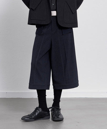 STRIPED LUXURY CROPPED PANTS