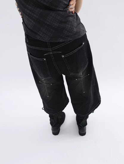 PUNK STITCHED CROP JEANS