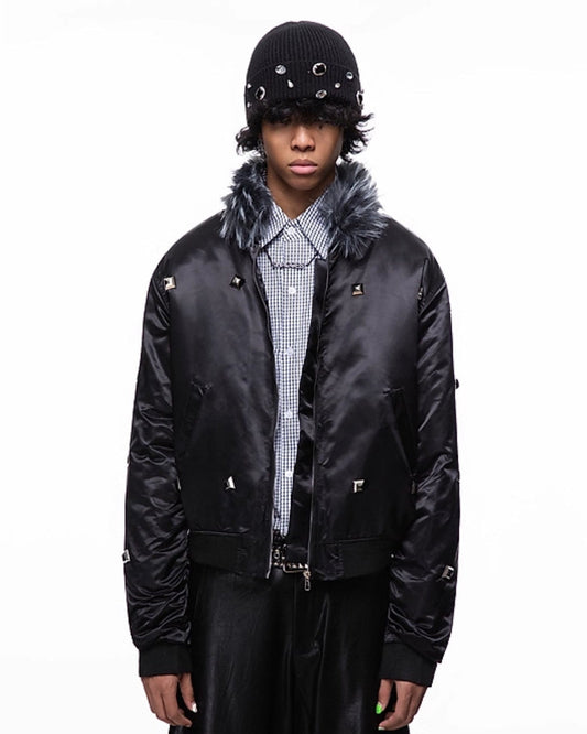 PADDED SHORT FUR COLLAR JACKET