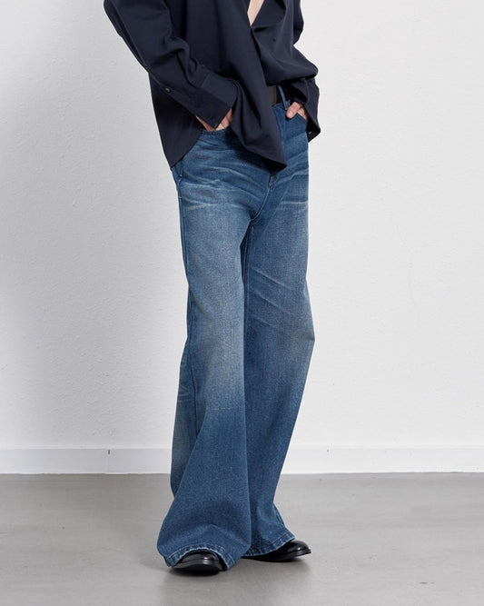 TEAL VINTAGE FADED LOOSE JEANS