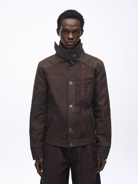 MESH CANVAS STAND COLLAR JACKET