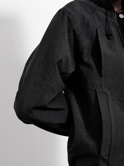 LAMINATED SIDE ZIP DENIM JACKET