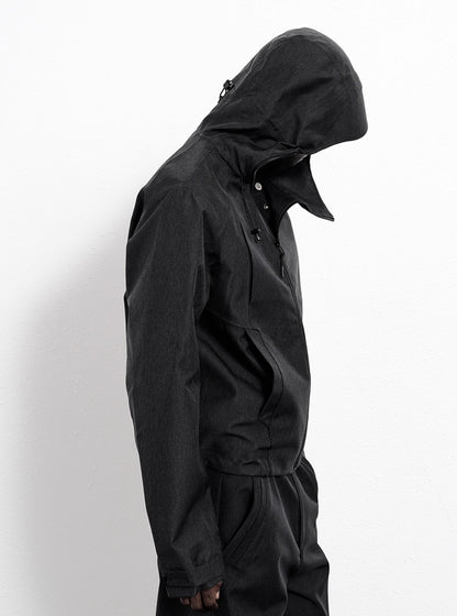 LAMINATED SIDE ZIP DENIM JACKET
