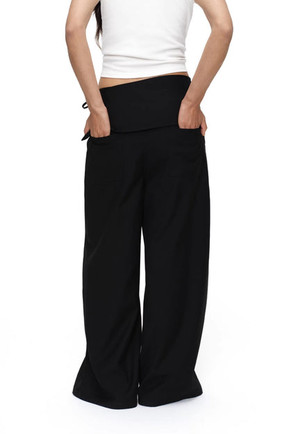 BUTTON-DOWN STRAIGHT LOOSE TROUSERS