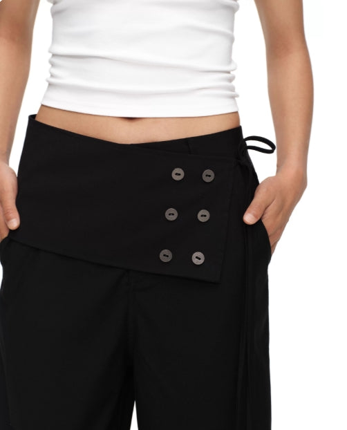 BUTTON-DOWN STRAIGHT LOOSE TROUSERS