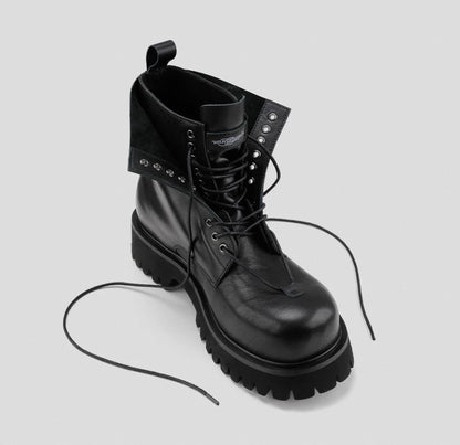DOUBLE UPPER LEATHER BOOTS