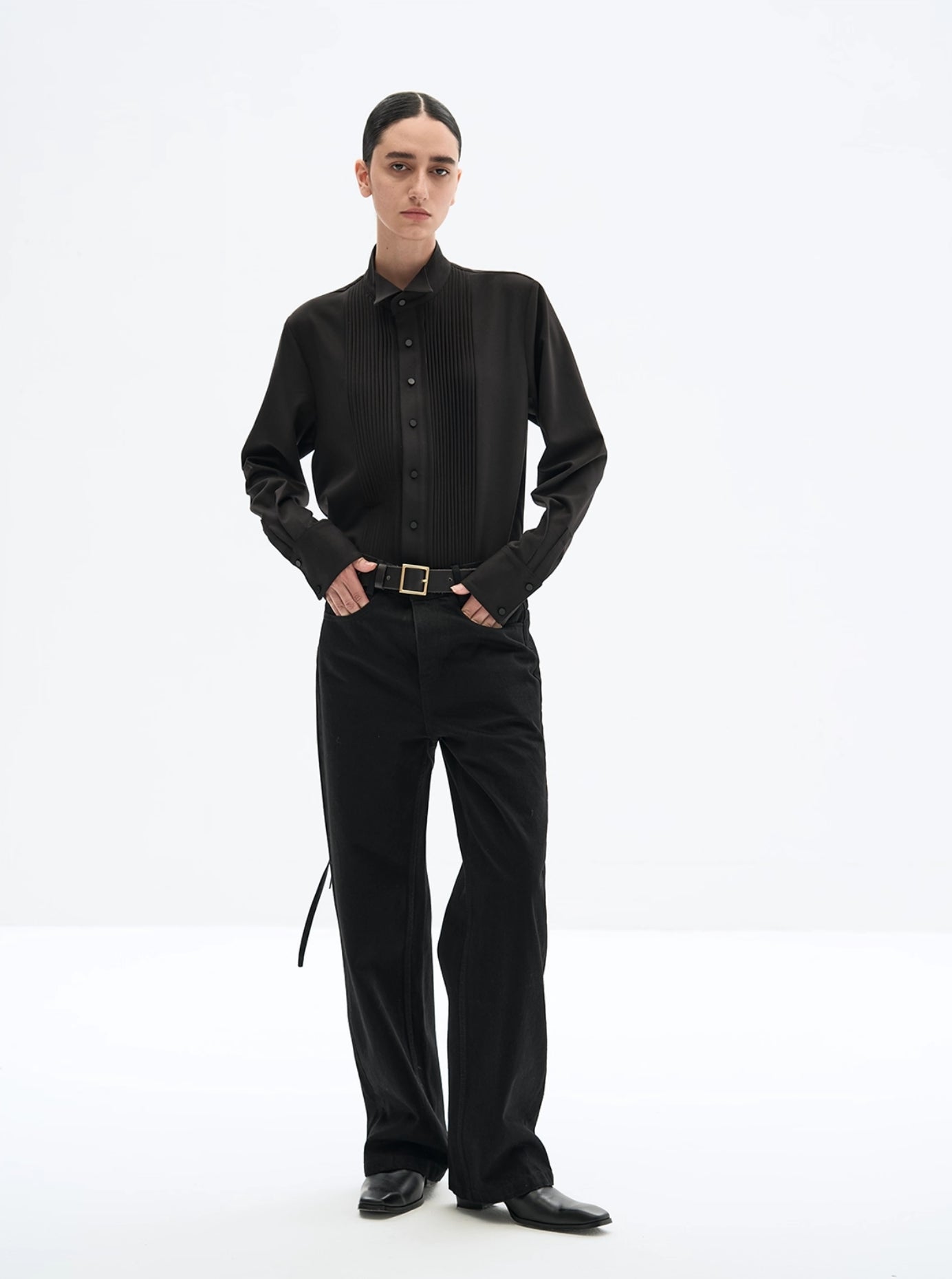 DARK BLACK DRESS UNDERSHIRT
