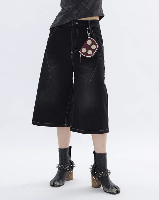 PUNK STITCHED CROP JEANS