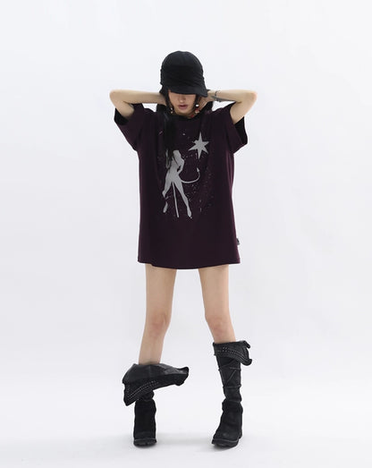 DARK PURPLE ART PRINT TEE