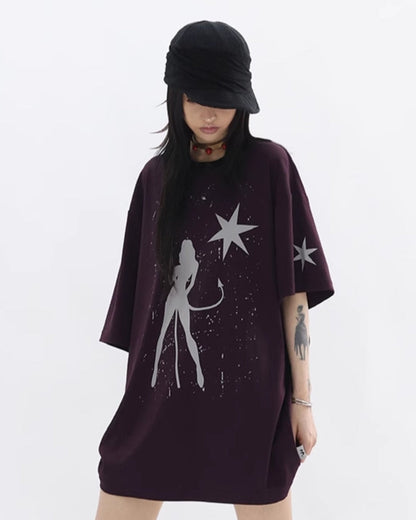 DARK PURPLE ART PRINT TEE