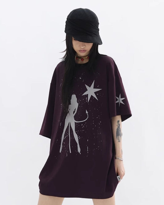 DARK PURPLE ART PRINT TEE