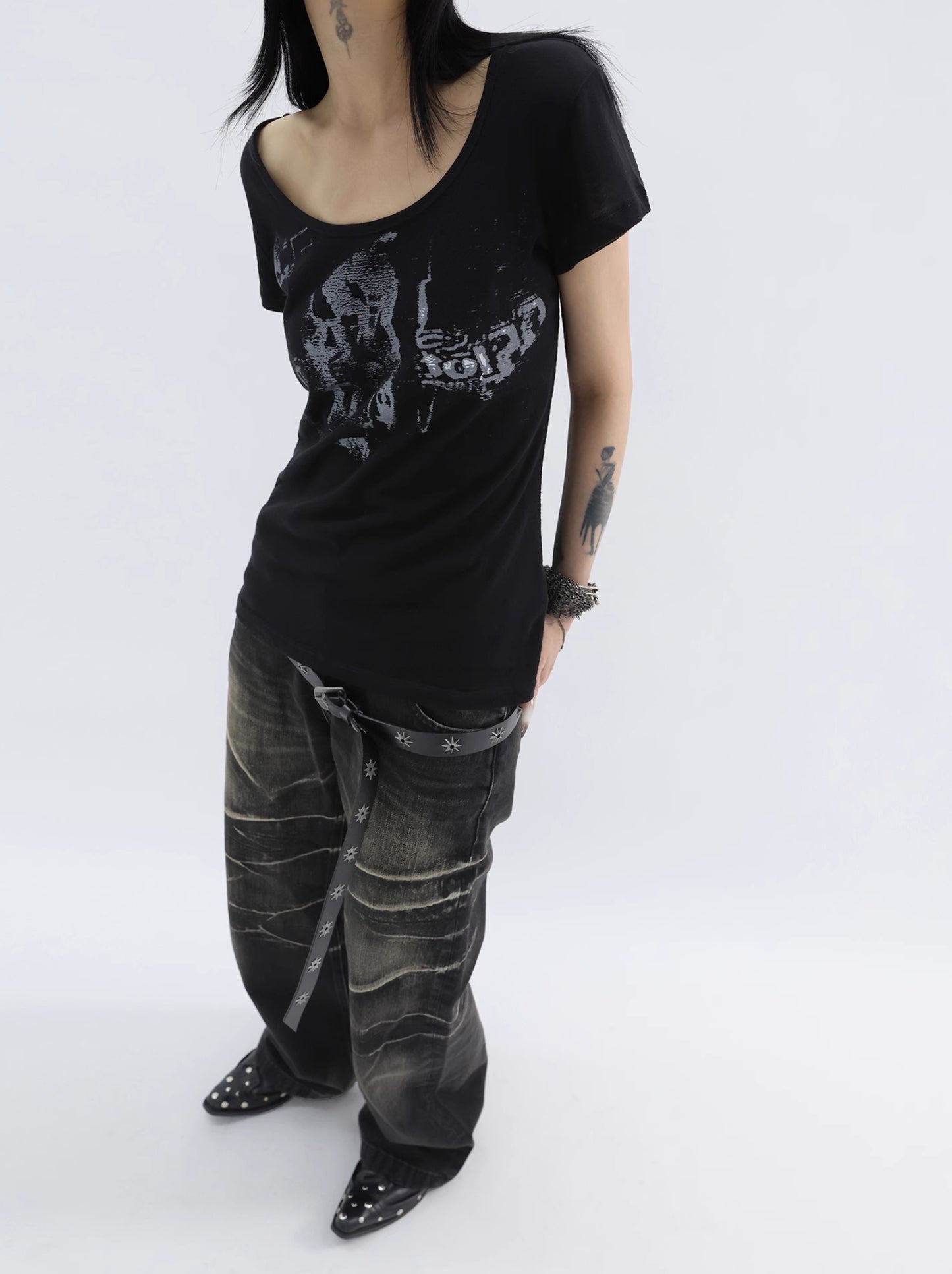 PUNK GRAFFITI TIE WAIST TEE