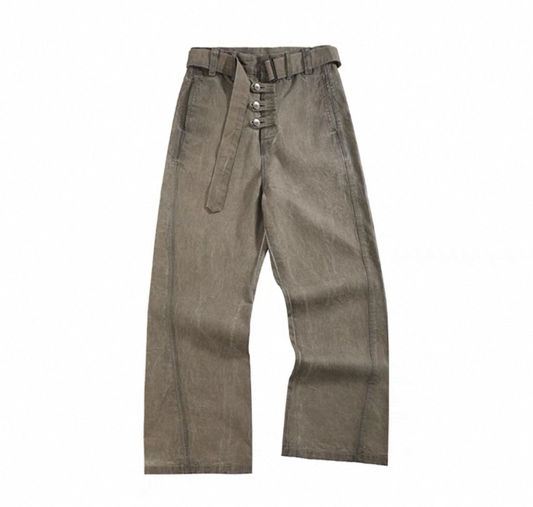 MUD DYED FADED CANVAS PANTS