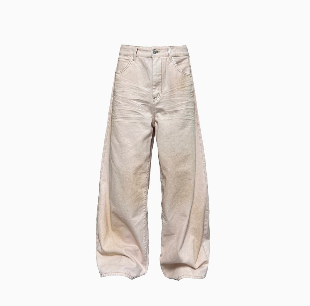 STAINED PINK DENIM PANTS