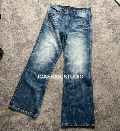 FLASH WHISKER STRAIGHT DENIM JEANS