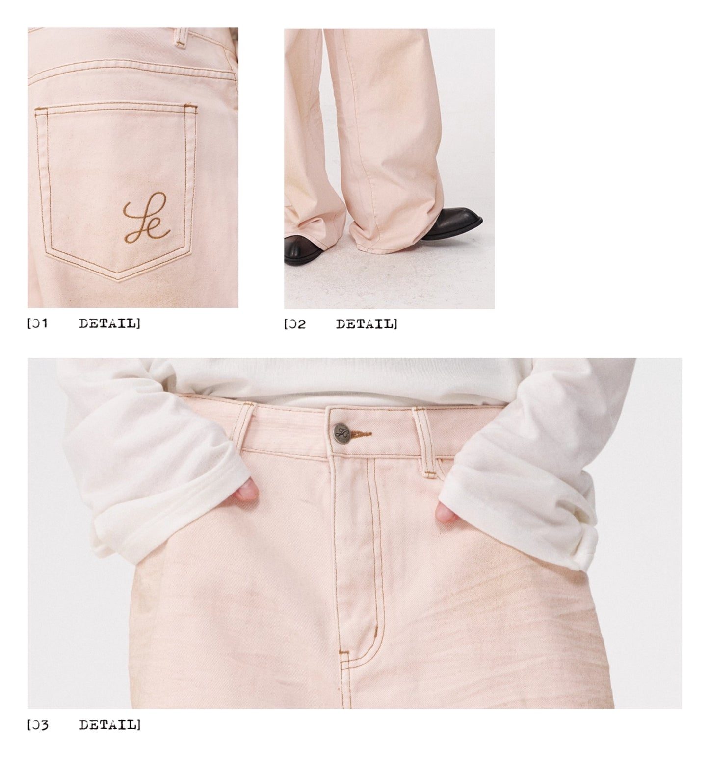 STAINED PINK DENIM PANTS