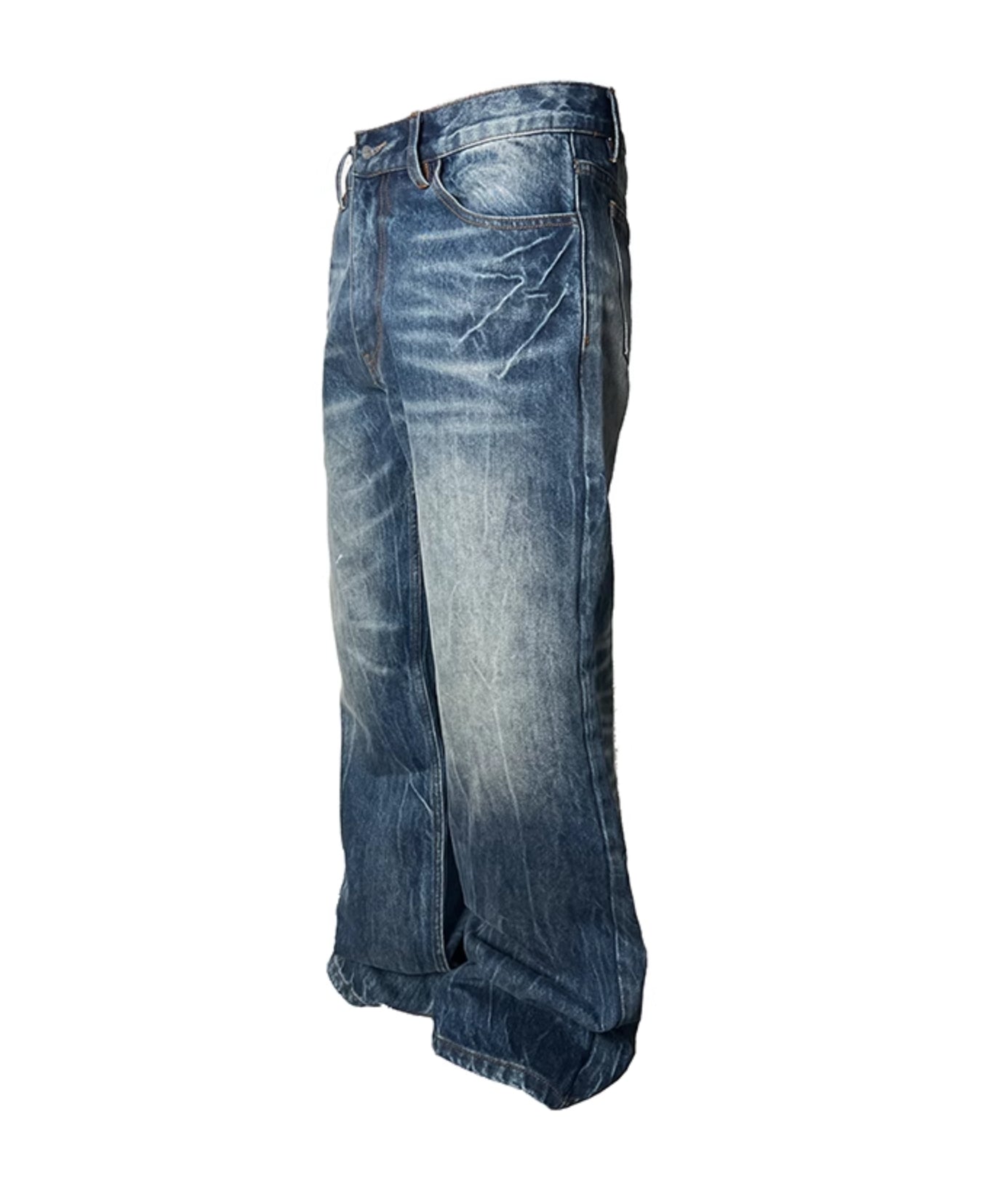 FLASH WHISKER STRAIGHT DENIM JEANS
