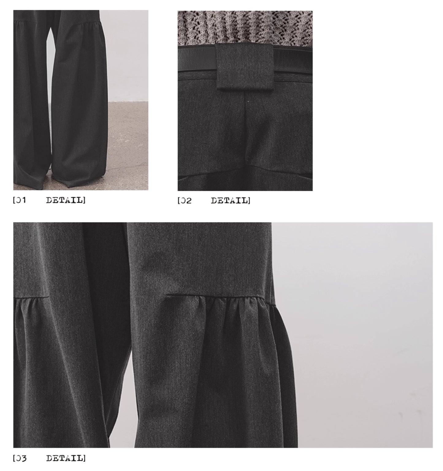 WOOL-BLEND SIDE PLEAT TAILORED PANTS