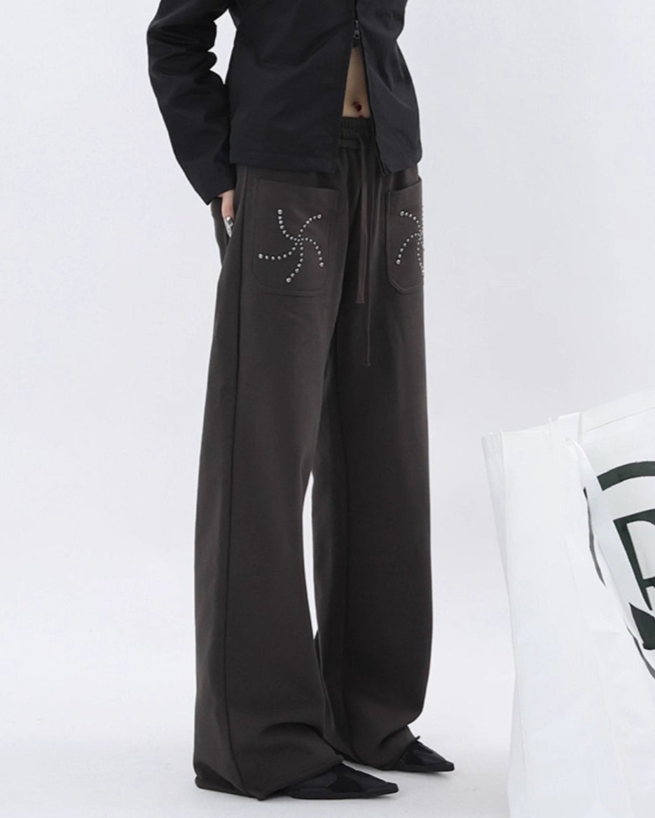 440G HEAVY COTTON STUDDED SWEATPANTS