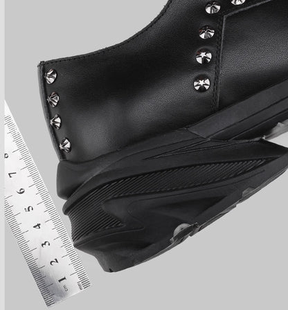 STUDDED LEATHER DERBY SHOES