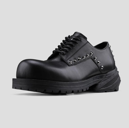 STUDDED LEATHER DERBY SHOES