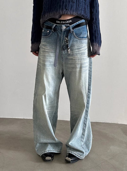 DARK AND LIGHT WASH MOP JEANS