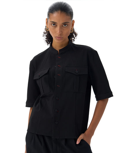 CROW BLACK SAFARI SHIRT