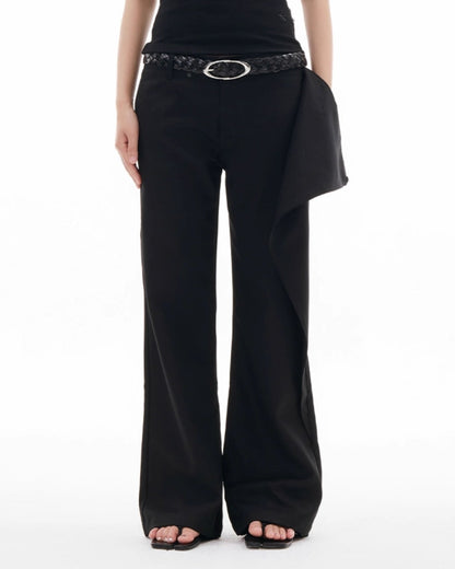 FRONT DRAPE FLARE TROUSERS