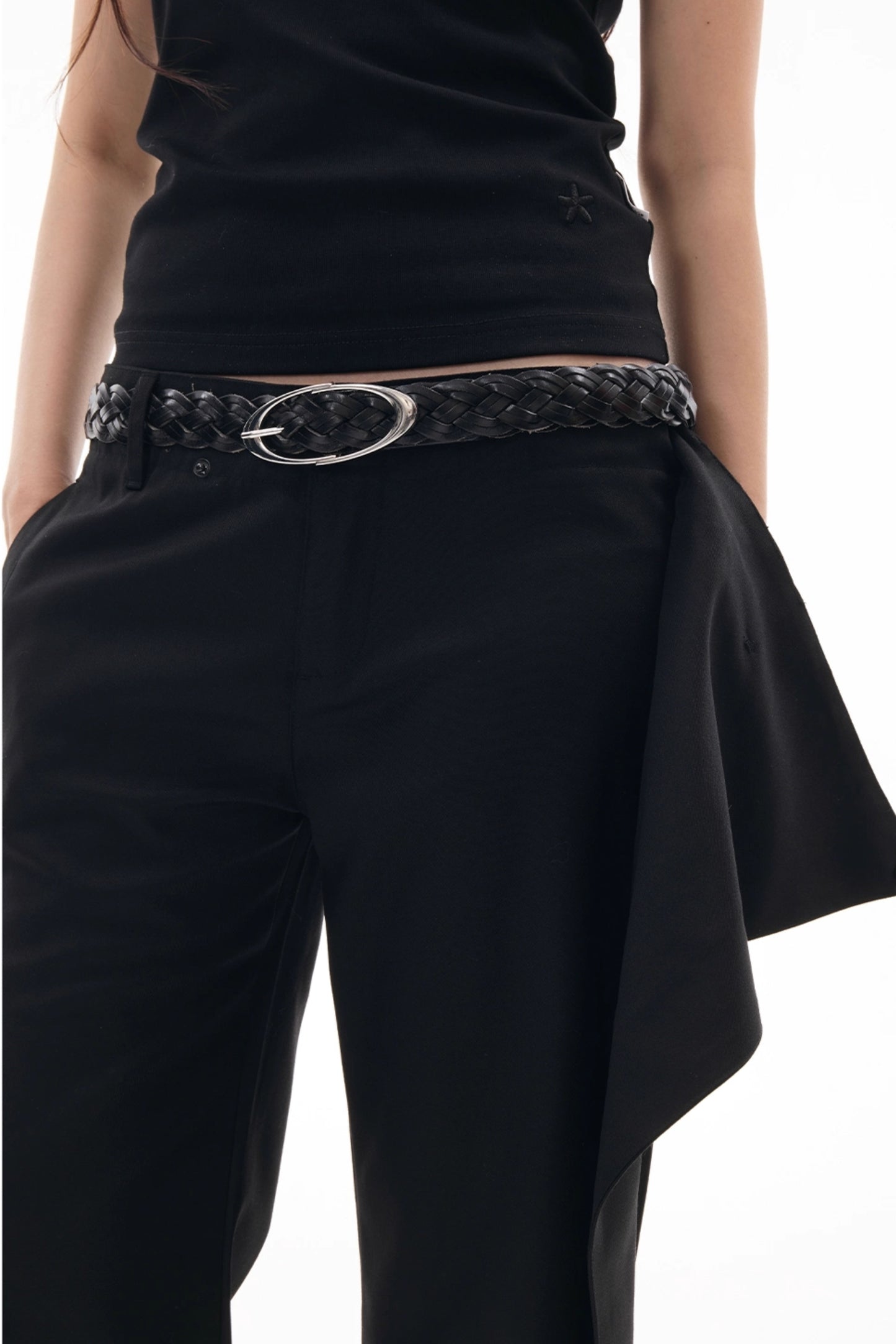 FRONT DRAPE FLARE TROUSERS