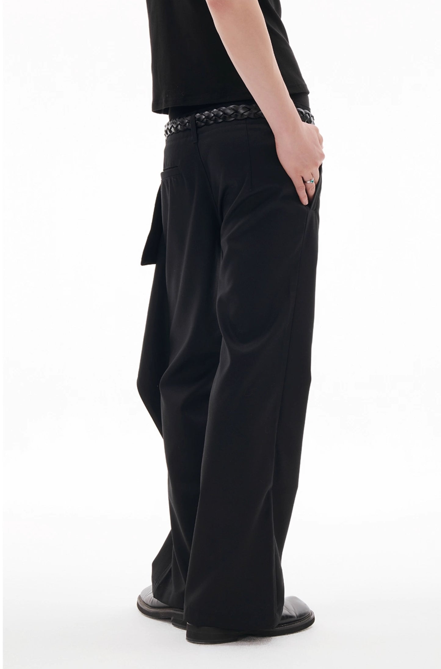 FRONT DRAPE FLARE TROUSERS