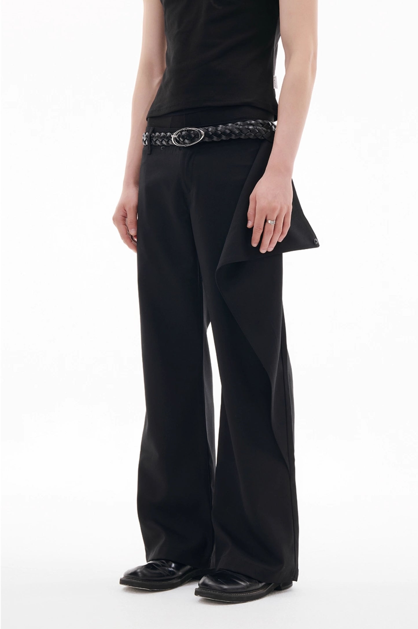 FRONT DRAPE FLARE TROUSERS