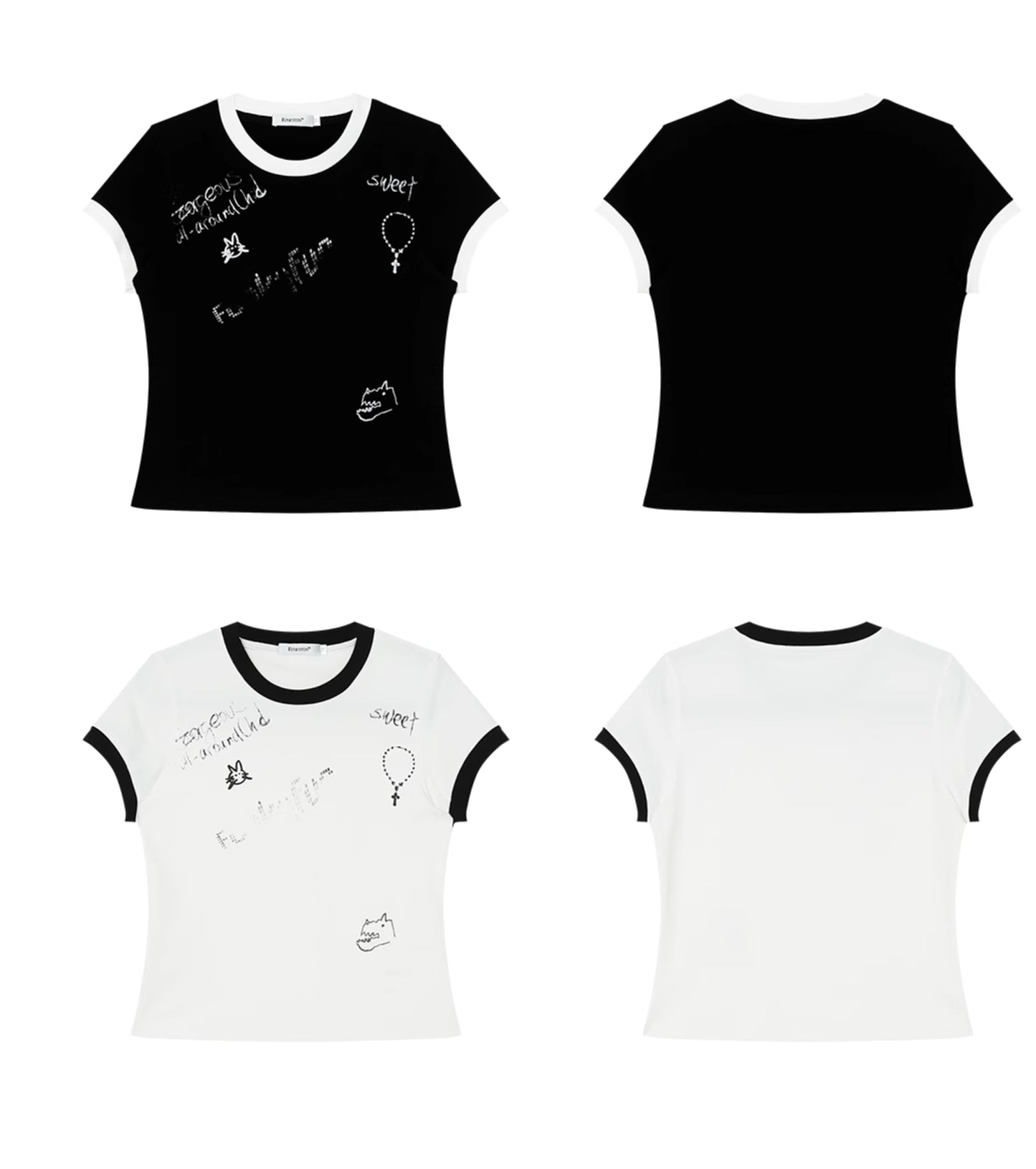 SILVER GRAPHIC PAINTED TEE