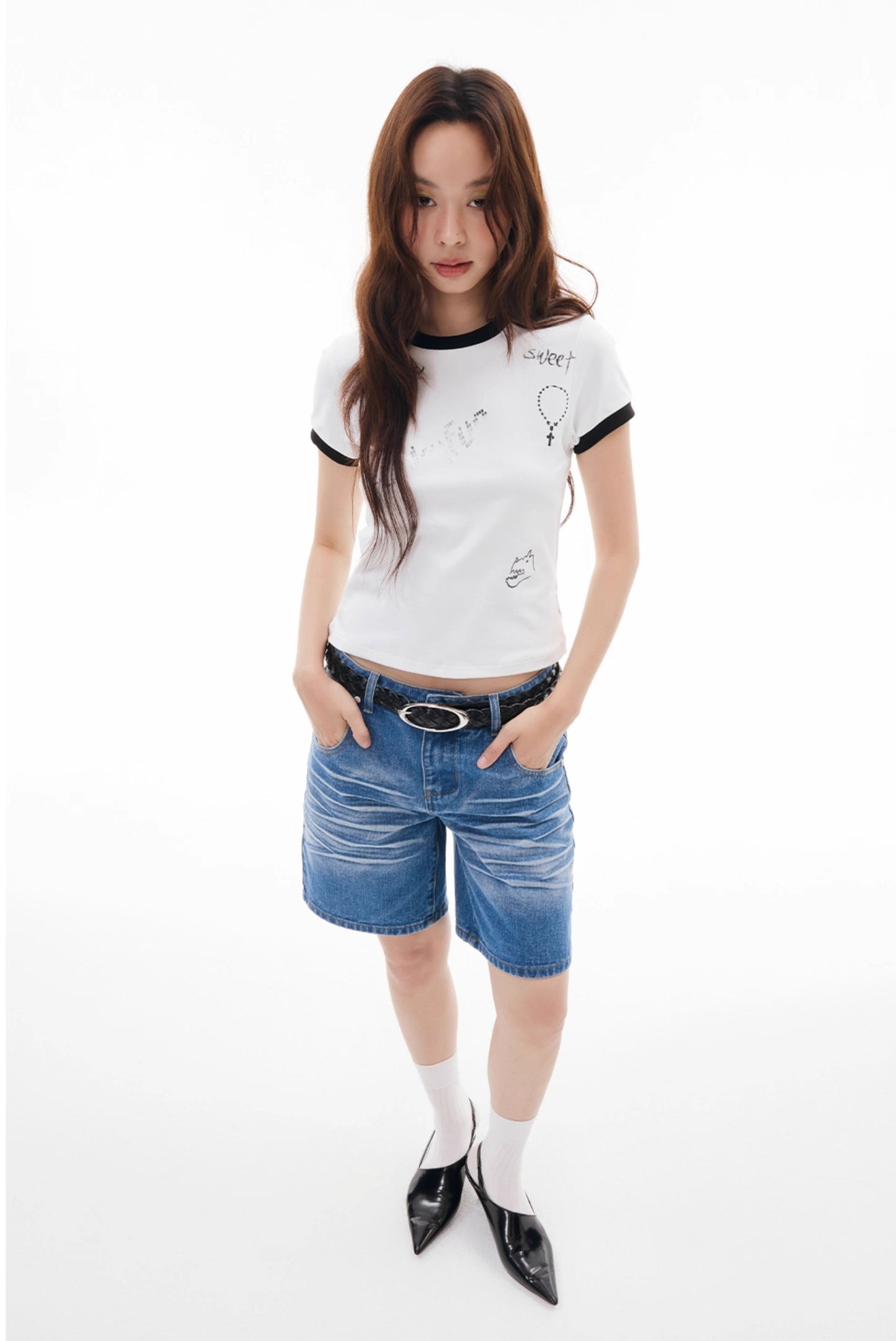 SILVER GRAPHIC PAINTED TEE