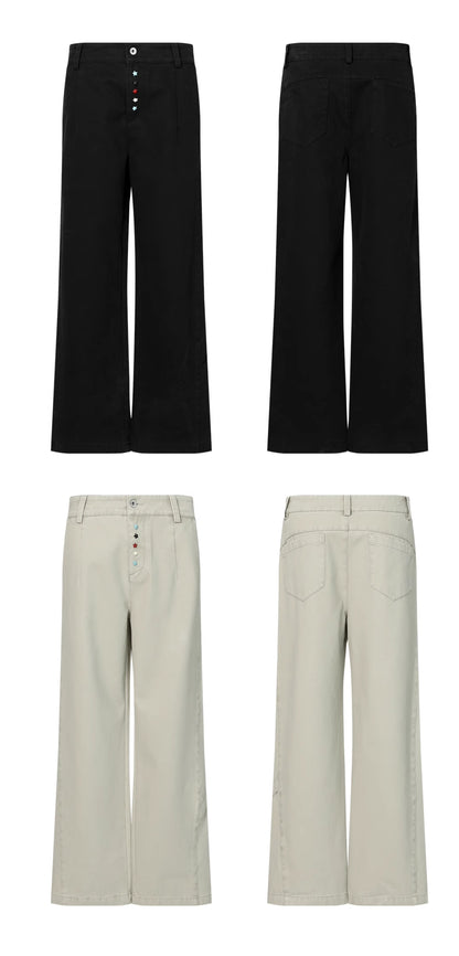 STAR BUTTON VINTAGE STRAIGHT SLACKS