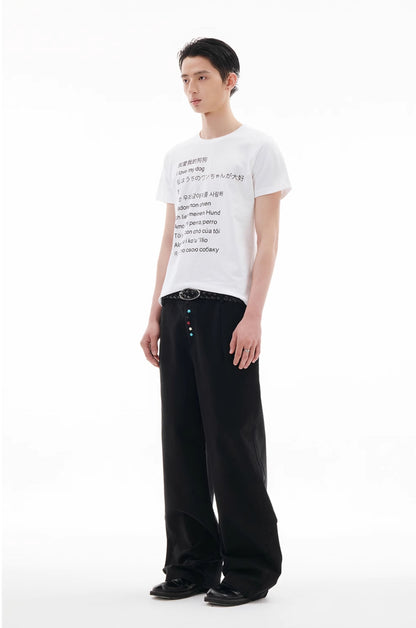 STAR BUTTON VINTAGE STRAIGHT SLACKS