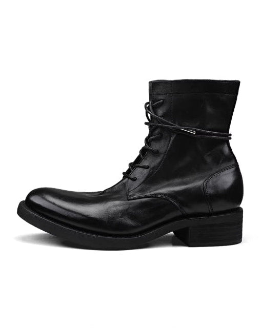 KNIGHT WASHED LACE-UP STREET BOOTS