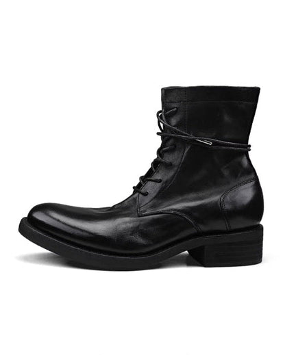 KNIGHT WASHED LACE-UP STREET BOOTS