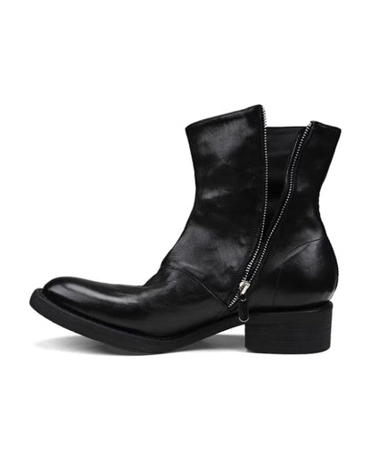BLACK BLOOD ZIP-UP CHELSEA BOOTS