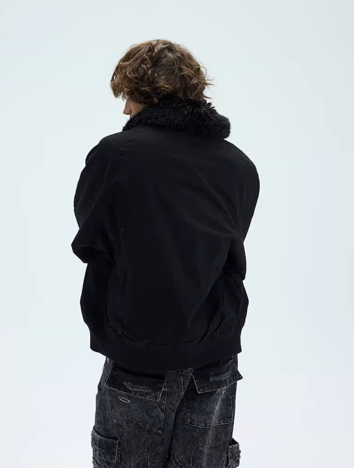 FUR COLLAR BOMBER JACKET