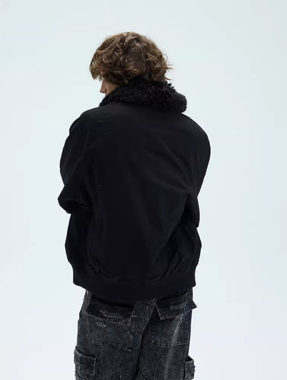 FUR COLLAR BOMBER JACKET