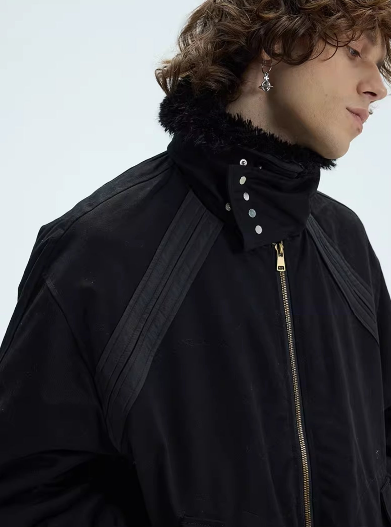 FUR COLLAR BOMBER JACKET