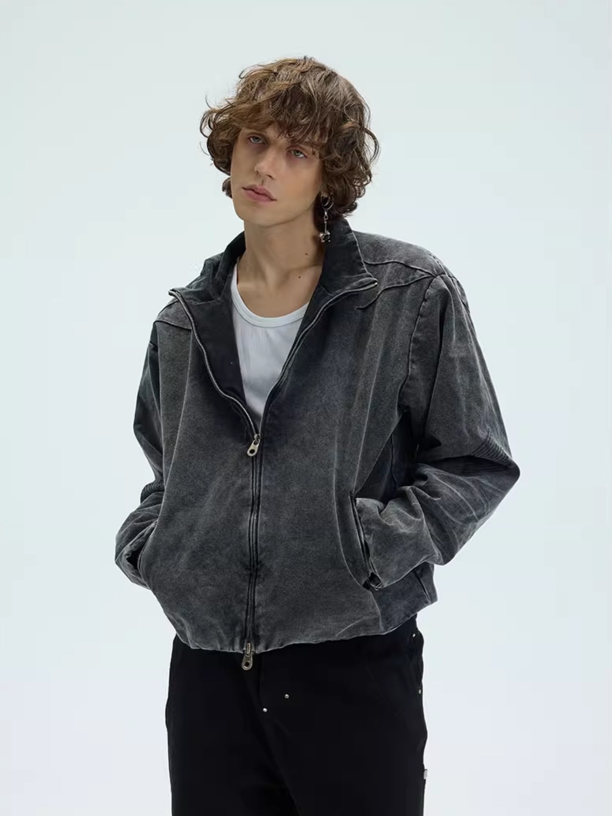 HEAVY WASH RED PADDED JACKET