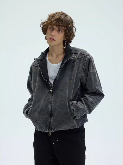 HEAVY WASH RED PADDED JACKET