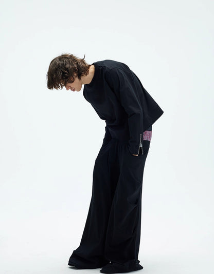 ASYMMETRIC DRAPE BAGGY SWEATPANTS