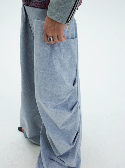 ASYMMETRIC DRAPE BAGGY SWEATPANTS